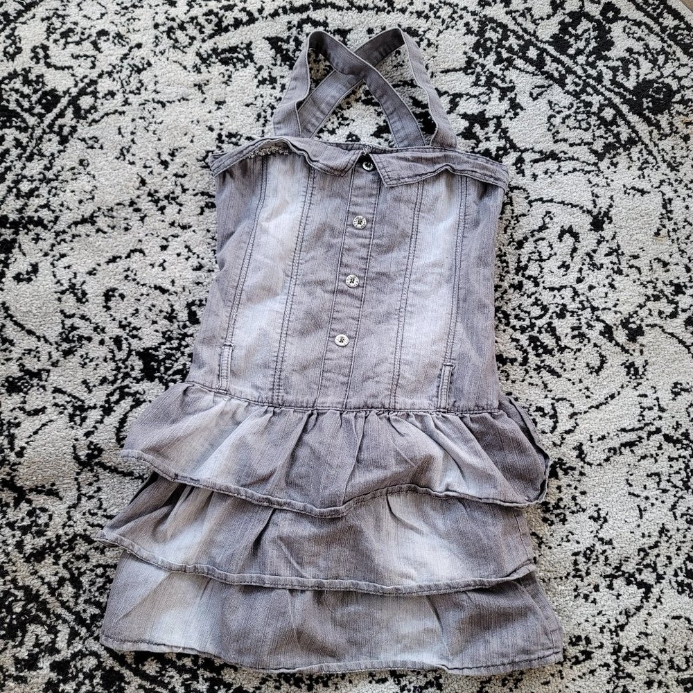 Pick 5 📦 Gray Wash Denim Dress Jumper 14 16